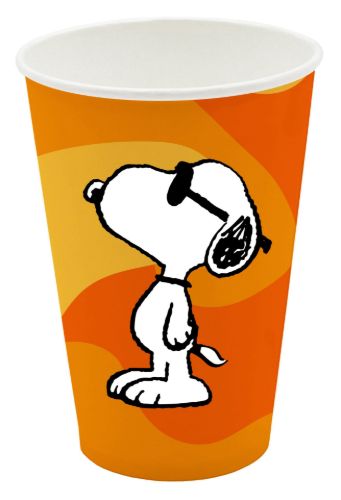 Bild von Pappbecher 0,2l, Karton, 10er Set, Snoopy Big Happay Day orange Becher - VE 12