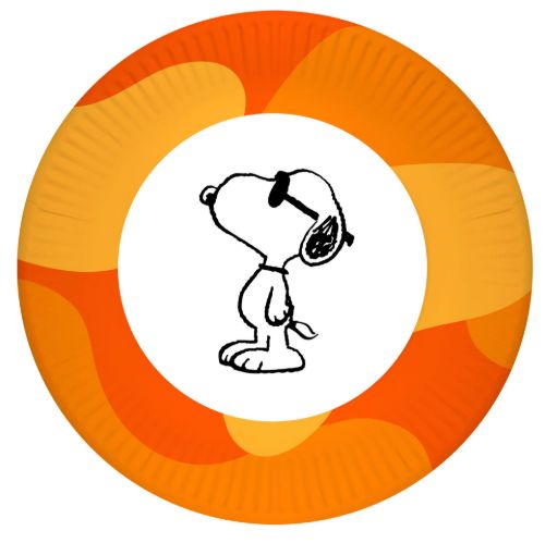 Bild von Pappteller 23cm, Karton, 10er Set, Snoopy Big Happy Day orange Teller - VE 12