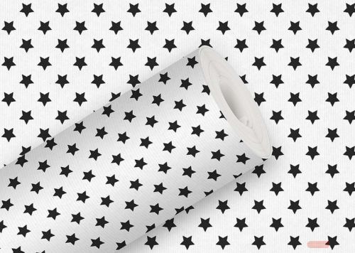 Bild von Sécaré-Rollen 200m x 70cm, Kern 76mm, Geschenkpapier Kraft 70g/m2, Just Stars schwarz