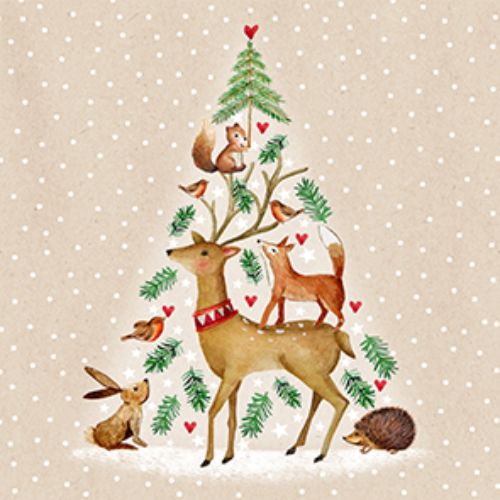 Bild von Servietten 33x33cm, Atelier Animal Tree - VE 6