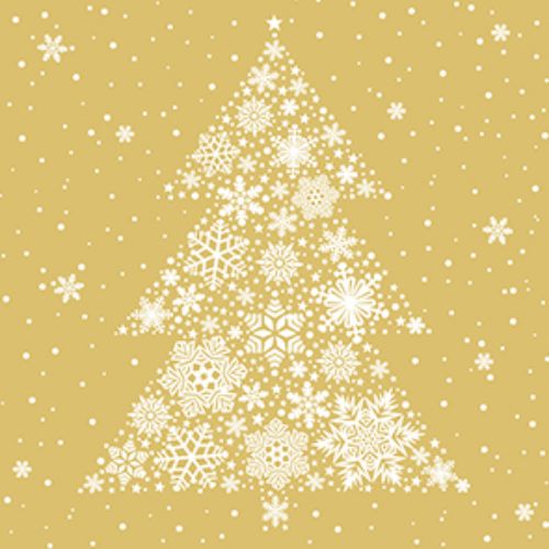 Bild von Servietten 33x33cm, Atelier Big Crystal Tree gold - VE 6