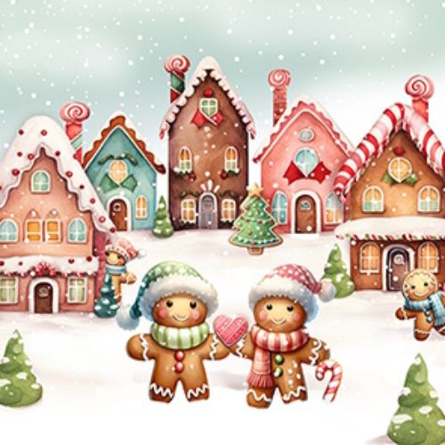 Bild von Servietten 33x33cm, Atelier Gingerbread Land - VE 6