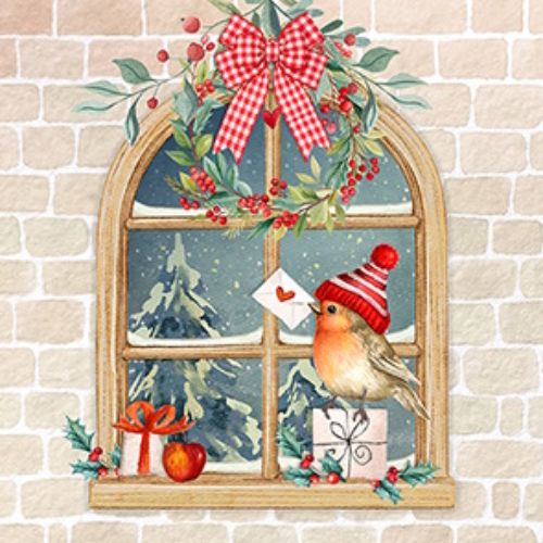 Bild von Servietten 33x33cm, Atelier Weihnachtsbote - VE 6