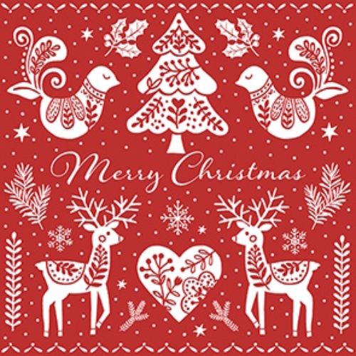 Bild von Servietten 33x33cm, Atelier Weihnachtsfolklore - VE 6