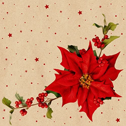Bild von Servietten 33x33cm, By Nature Poinsettia - VE 6