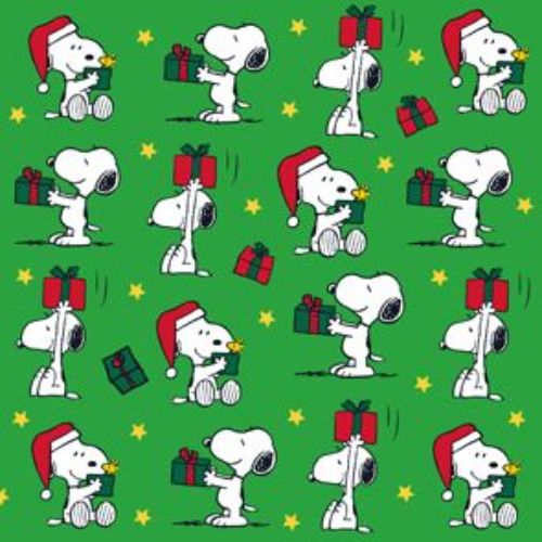 Bild von Servietten 33x33cm, X-mas Mini Snoopy gruen - VE 6