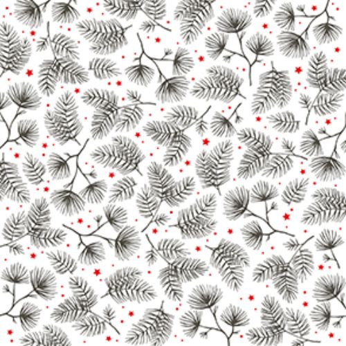 Bild von Servietten 33x33cm, X-mas Twigs anthrazit - VE 6