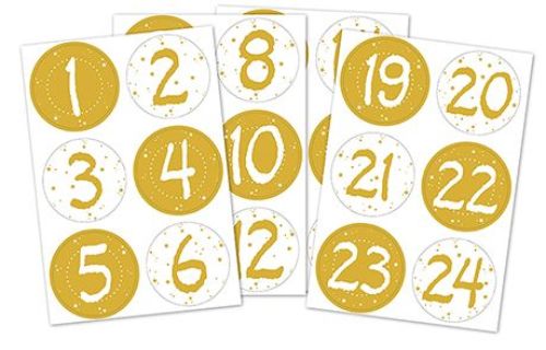 Bild von Snoopy Big Numbers gold Sticker 11,5x17cm (4 Blatt/Pack) - VE 10 (Pack)