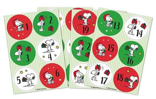 Bild von Snoopy Big Present Numbers Sticker 11,5x17cm (4 Blatt/Pack) - VE 10 (Pack)