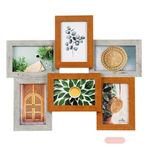 Bild von Wandbilderrahmen für 6 Fotos Bildformat 10x15cm, MDF, Concrete Beton