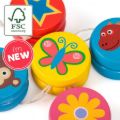 Bild von MINI WOODEN YOYO, Holz Yoyo's gemischt, ca.2cm, Display - VE 24 (SR)